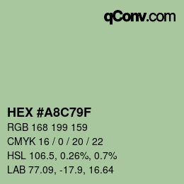 Color code: HEX #A8C79F | qconv.com