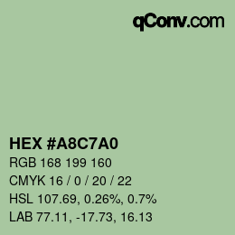 カラーコード: HEX #A8C7A0 | qconv.com