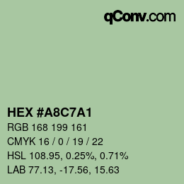 カラーコード: HEX #A8C7A1 | qconv.com