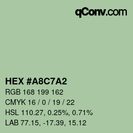 Code couleur: HEX #A8C7A2 | qconv.com