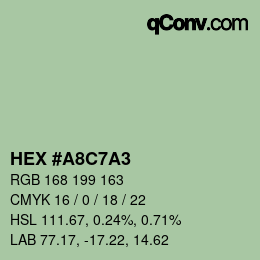 Color code: HEX #A8C7A3 | qconv.com