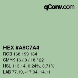 Color code: HEX #A8C7A4 | qconv.com