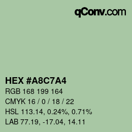 カラーコード: HEX #A8C7A4 | qconv.com