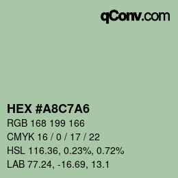 Farbcode: HEX #A8C7A6 | qconv.com