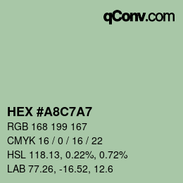 Color code: HEX #A8C7A7 | qconv.com