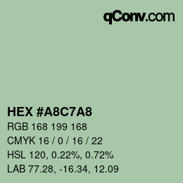 Farbcode: HEX #A8C7A8 | qconv.com