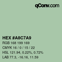Color code: HEX #A8C7A9 | qconv.com
