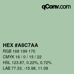 カラーコード: HEX #A8C7AA | qconv.com