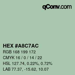 カラーコード: HEX #A8C7AC | qconv.com