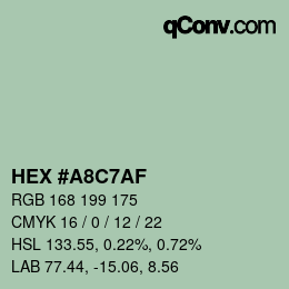 Color code: HEX #A8C7AF | qconv.com