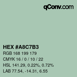 Color code: HEX #A8C7B3 | qconv.com