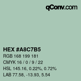 カラーコード: HEX #A8C7B5 | qconv.com
