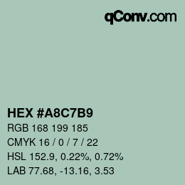 Color code: HEX #A8C7B9 | qconv.com