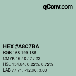 Color code: HEX #A8C7BA | qconv.com