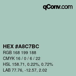 Color code: HEX #A8C7BC | qconv.com
