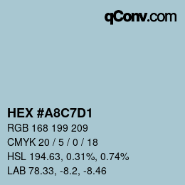 Farbcode: HEX #A8C7D1 | qconv.com