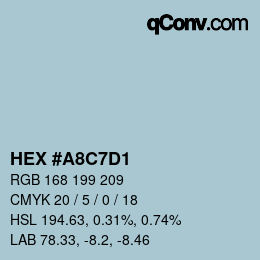 Color code: HEX #A8C7D1 | qconv.com