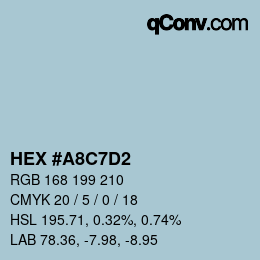 カラーコード: HEX #A8C7D2 | qconv.com