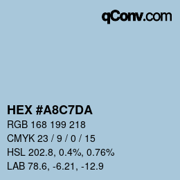 Color code: HEX #A8C7DA | qconv.com