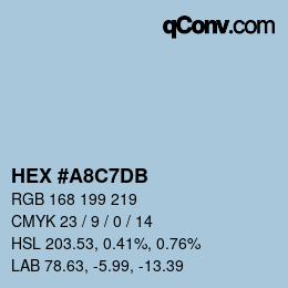 Farbcode: HEX #A8C7DB | qconv.com