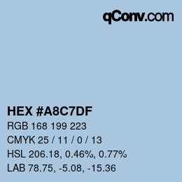 カラーコード: HEX #A8C7DF | qconv.com