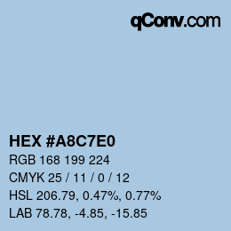 Color code: HEX #A8C7E0 | qconv.com