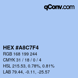 カラーコード: HEX #A8C7F4 | qconv.com
