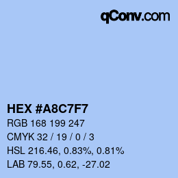 カラーコード: HEX #A8C7F7 | qconv.com