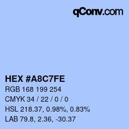 カラーコード: HEX #A8C7FE | qconv.com