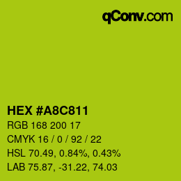 カラーコード: HEX #A8C811 | qconv.com