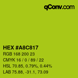カラーコード: HEX #A8C817 | qconv.com