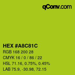 Color code: HEX #A8C81C | qconv.com