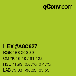 Farbcode: HEX #A8C827 | qconv.com