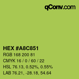 颜色代码: HEX #A8C851 | qconv.com