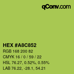 カラーコード: HEX #A8C852 | qconv.com