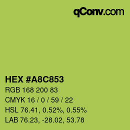 Color code: HEX #A8C853 | qconv.com