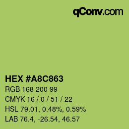 カラーコード: HEX #A8C863 | qconv.com