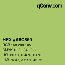 カラーコード: HEX #A8C869 | qconv.com