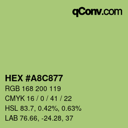 Color code: HEX #A8C877 | qconv.com