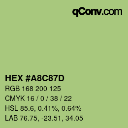 Color code: HEX #A8C87D | qconv.com