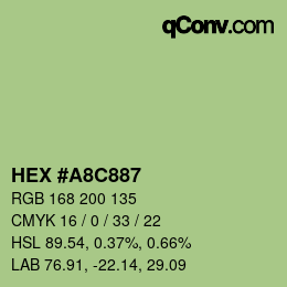 Color code: HEX #A8C887 | qconv.com