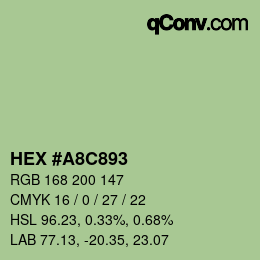 Color code: HEX #A8C893 | qconv.com