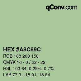 Color code: HEX #A8C89C | qconv.com