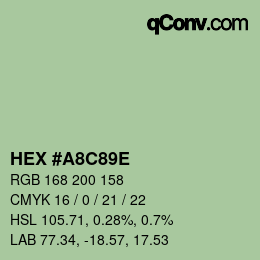 Color code: HEX #A8C89E | qconv.com