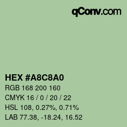 カラーコード: HEX #A8C8A0 | qconv.com