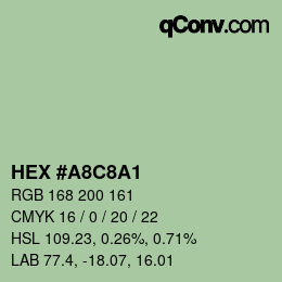 Color code: HEX #A8C8A1 | qconv.com