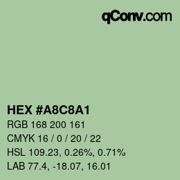 Color code: HEX #A8C8A1 | qconv.com