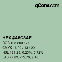 Color code: HEX #A8C8AE | qconv.com