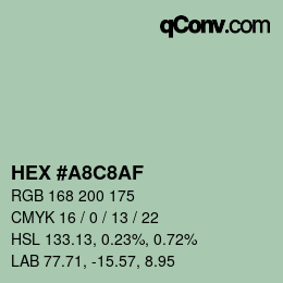 Farbcode: HEX #A8C8AF | qconv.com