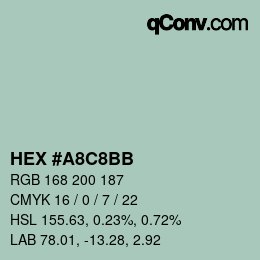 Color code: HEX #A8C8BB | qconv.com